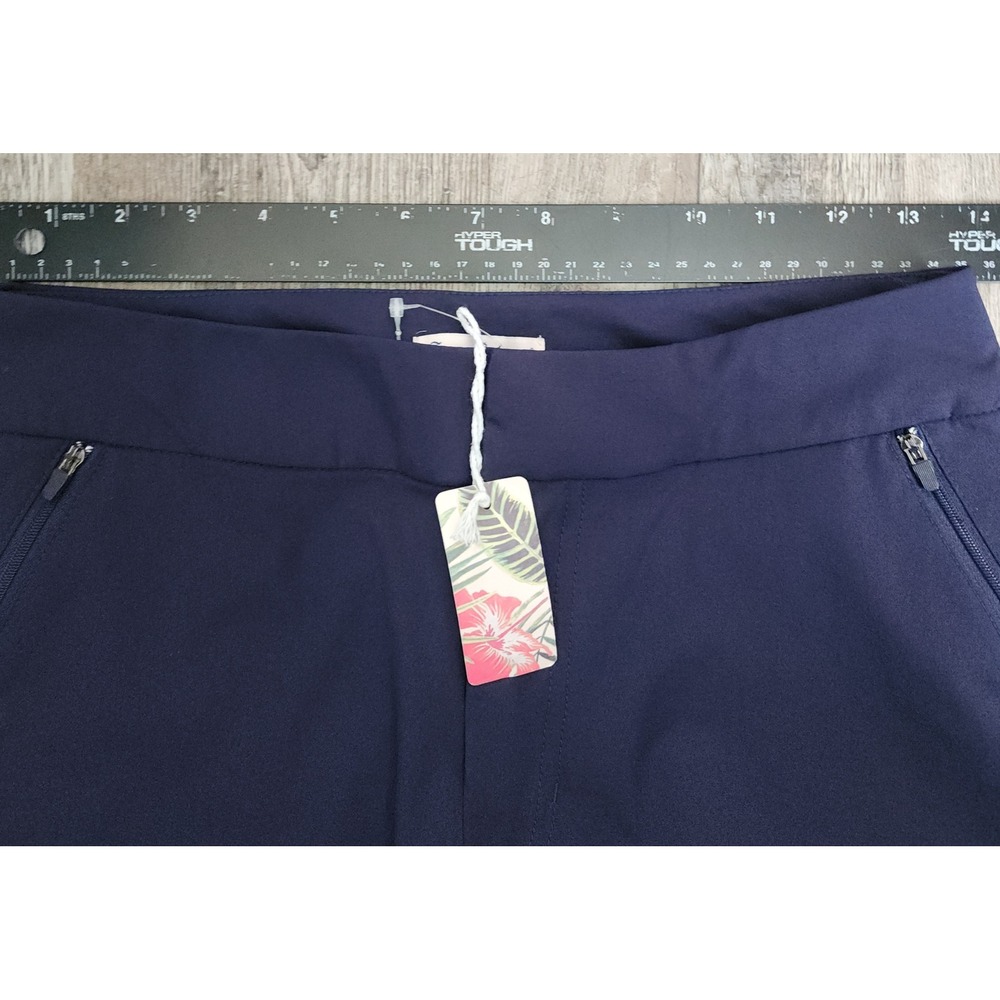Tommy Bahama Active Shorts Womens Small Blue Zipper Pocket Golf Tennis Stretch - Picture 3 of 7